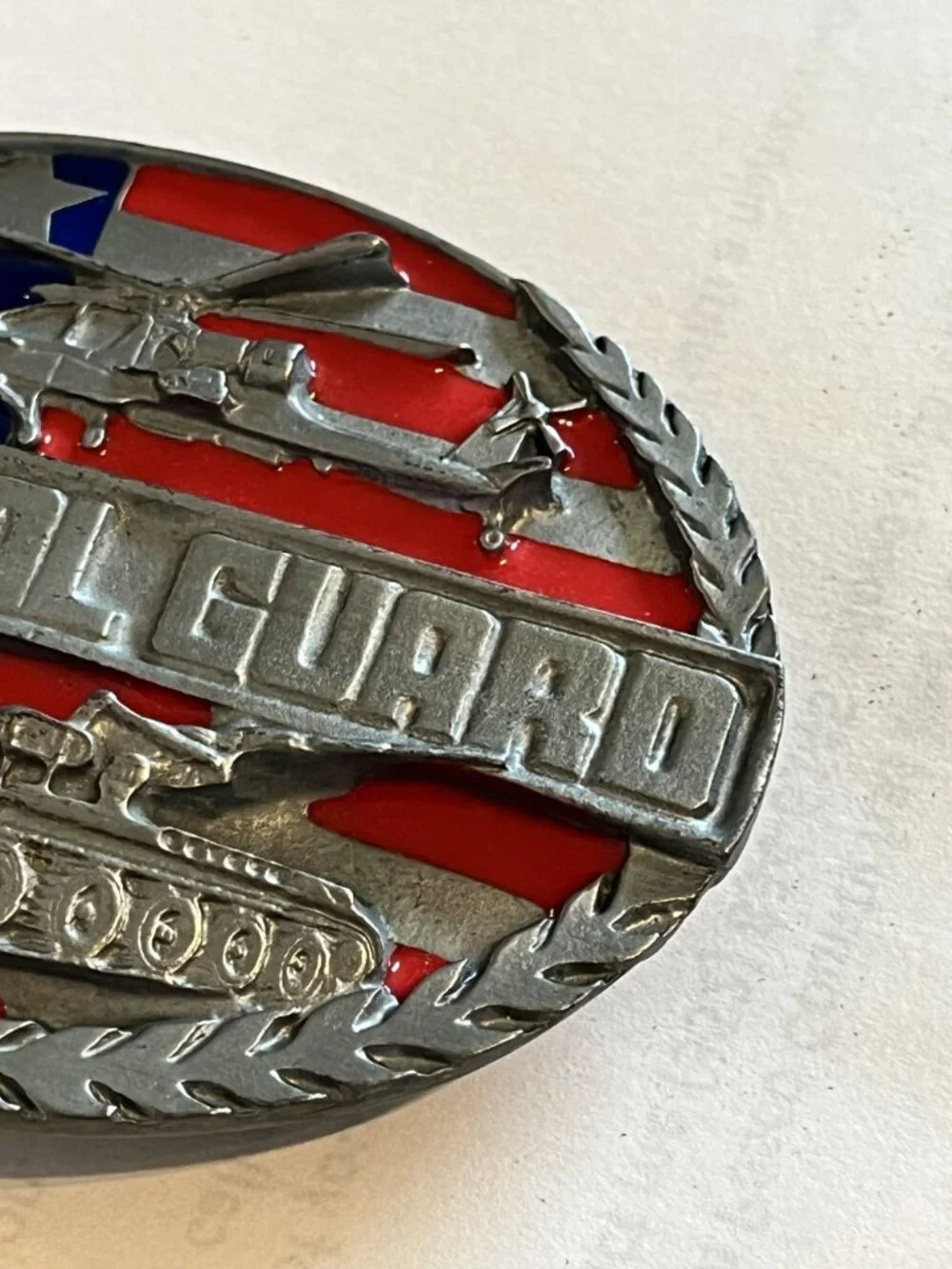 Vintage National Guard Enamel Belt‎ Buckle 3
